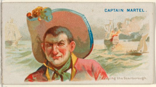 Captain Martel, Escaping the Scarborough, from the Pirates of the Spanish Main series (N19) for Allen & Ginter Cigarettes MET DP835012