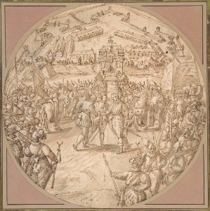 Captain de Bours handing over the Keys to the Citadel of Antwerp to the Estates General MET DP801685