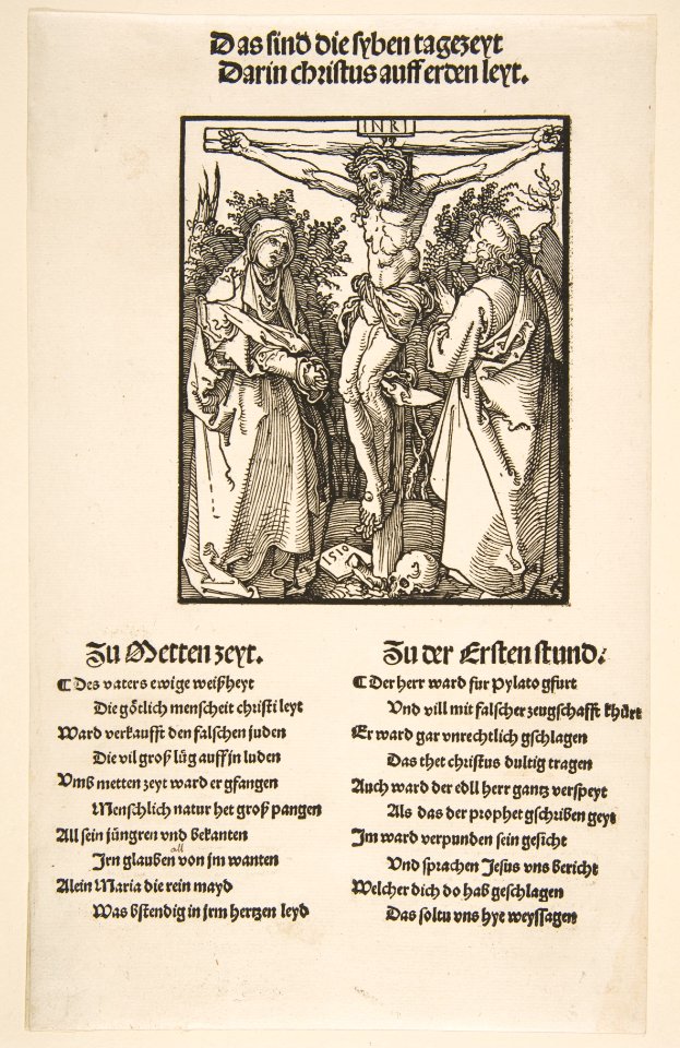 Christ on the Cross between the Virgin and Saint John (first sheet of two) MET DP816067