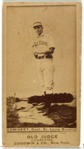 Charles Albert "The Old Roman" Comiskey, Captain, St. Louis Browns, from the Old Judge series (N172) for Old Judge Cigarettes MET DP846108