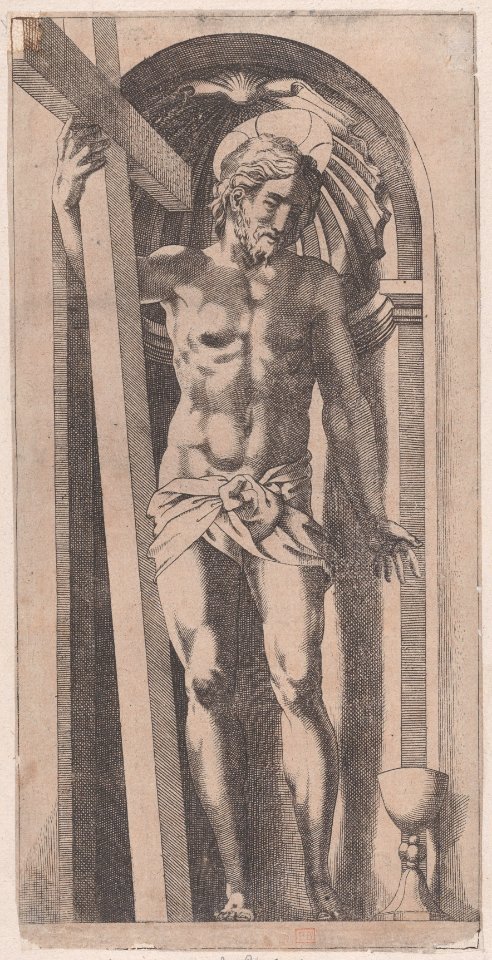 Christ Holding a Cross in a Niche Met DP889680