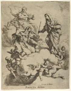 Christ holding a crown and the Virgin receiving St. Anne in Heaven MET DP843176