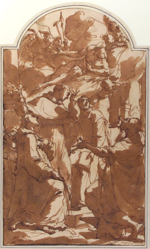 Christ in Glory with Saint Lawrence, Saint Anthony of Padua, Saint Ignatius of Loyola, and Saint Eligius. MET 80.3.512