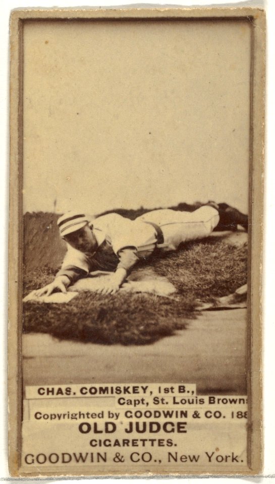 Charles Albert "The Old Roman" Comiskey, 1st Base and Manager, St. Louis Browns, from the Old Judge series (N172) for Old Judge Cigarettes MET DP846039