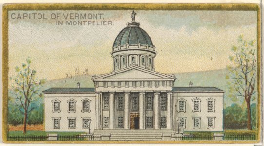 Capitol of Vermont in Montpelier, from the General Government and State Capitol Buildings series (N14) for Allen & Ginter Cigarettes Brands MET DP834721