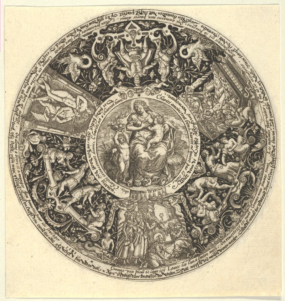 Charitas and the Acts of Charity, from a Series of Tazza Designs MET DP837205