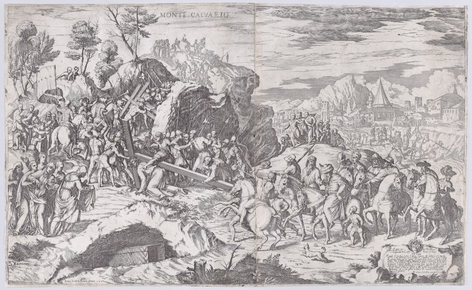 Christ falling on the road to Calvary, from two plates Met DP888967