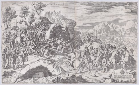 Christ falling on the road to Calvary, from two plates Met DP888967