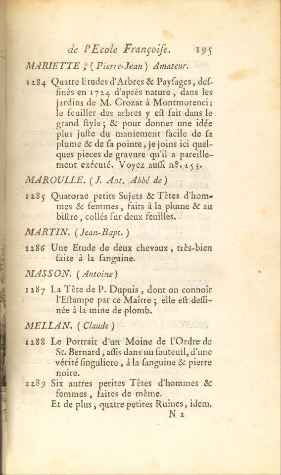 Catalogue Raisonné des differens objets dans...le Cabinet de feu Mr. Mariette MET DP293618