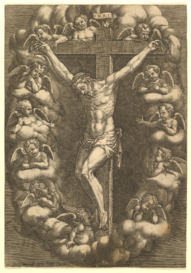 Christ crucified surrounded by mourning angels MET DP821577