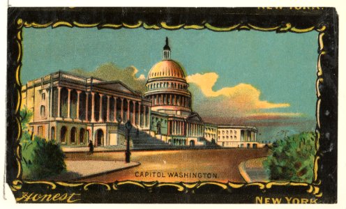 Capitol, Washington, D.C., from the Transparencies series (N137) issued by W. Duke, Sons & Co. to promote Honest Long Cut Tobacco MET DP865665. Free illustration for personal and commercial use.