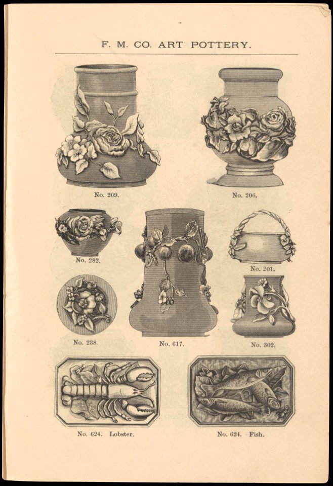 Catalogue of the F.M. Co., Art Pottery, Barbotine Vases, Baskets, Jardineres, &c. MET DP241619