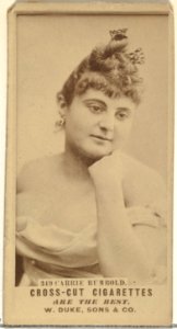 Card Number 349, Carrie Rumbold, from the Actors and Actresses series (N145-3) issued by Duke Sons & Co. to promote Cross Cut Cigarettes MET DP839825