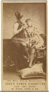 Card Number 350, Miss Hall and Miss Waldemere, from the Actors and Actresses series (N145-5) issued by Duke Sons & Co. to promote Cameo Cigarettes MET DP840085