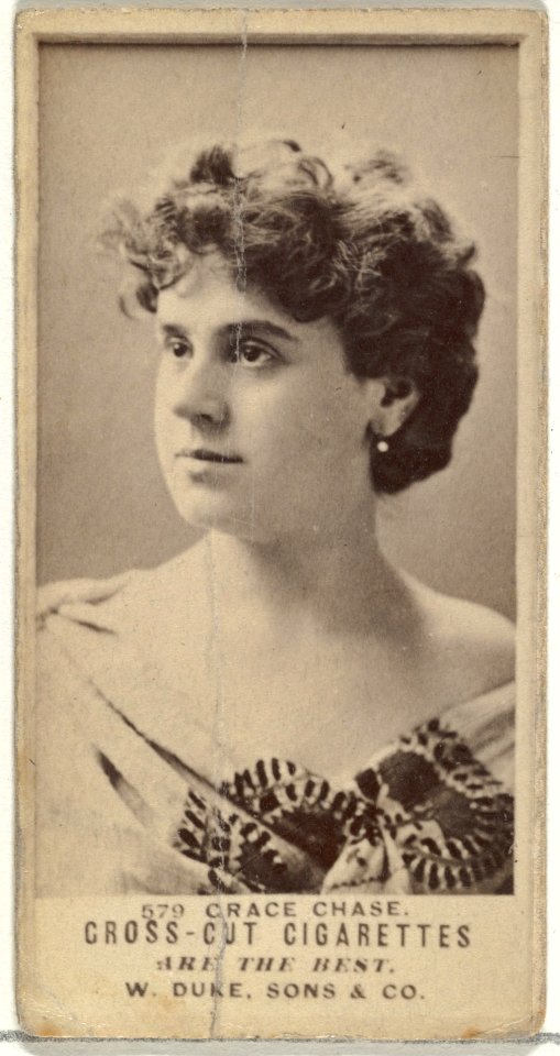 Card Number 579, Grace Chase, from the Actors and Actresses series (N145-3) issued by Duke Sons & Co. to promote Cross Cut Cigarettes MET DP839717