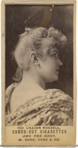 Card Number 583, Lillian Russell, from the Actors and Actresses series (N145-3) issued by Duke Sons & Co. to promote Cross Cut Cigarettes MET DP839826