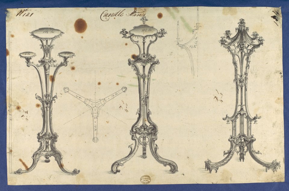 Candle Stands, in Chippendale Drawings, Vol. I MET DP104205