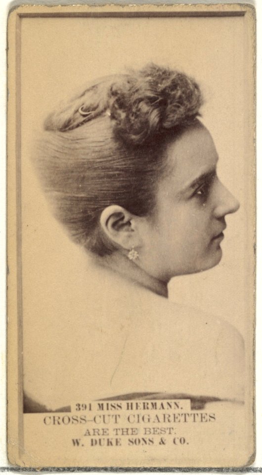 Card Number 391, Miss Hermann, from the Actors and Actresses series (N145-3) issued by Duke Sons & Co. to promote Cross Cut Cigarettes MET DP839771