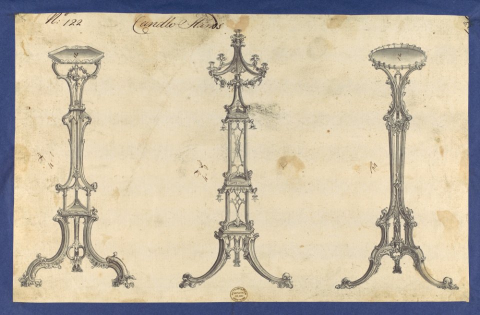 Candle Stands, in Chippendale Drawings, Vol. I MET DP104125