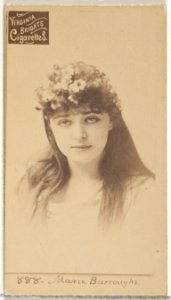 Card 888, Marie Burroughs, from the Actors and Actresses series (N45, Type 2) for Virginia Brights Cigarettes MET DP830930