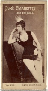 Card Number 192, Miss Cignari, from the Actors and Actresses series (N145-6) issued by Duke Sons & Co. to promote Duke Cigarettes MET DP840245