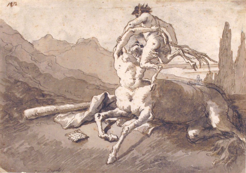 Centaur Holding Up a Youthful Satyr MET 37.165.54