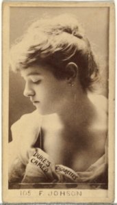 Card Number 105, F. Johnson, from the Actors and Actresses series (N145-4) issued by Duke Sons & Co. to promote Cameo Cigarettes MET DP839959