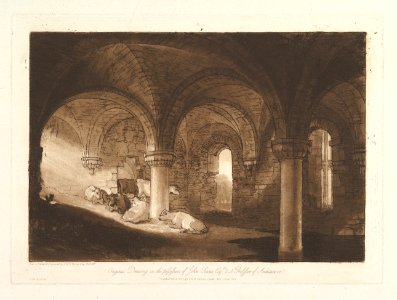 Crypt of Kirkstall Abbey (Liber Studiorum, part VIII, plate 39) MET DP821474