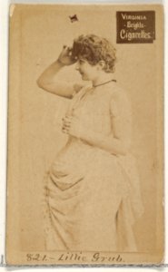 Card 821, Lillie Grub, from the Actors and Actresses series (N45, Type 2) for Virginia Brights Cigarettes MET DP830941