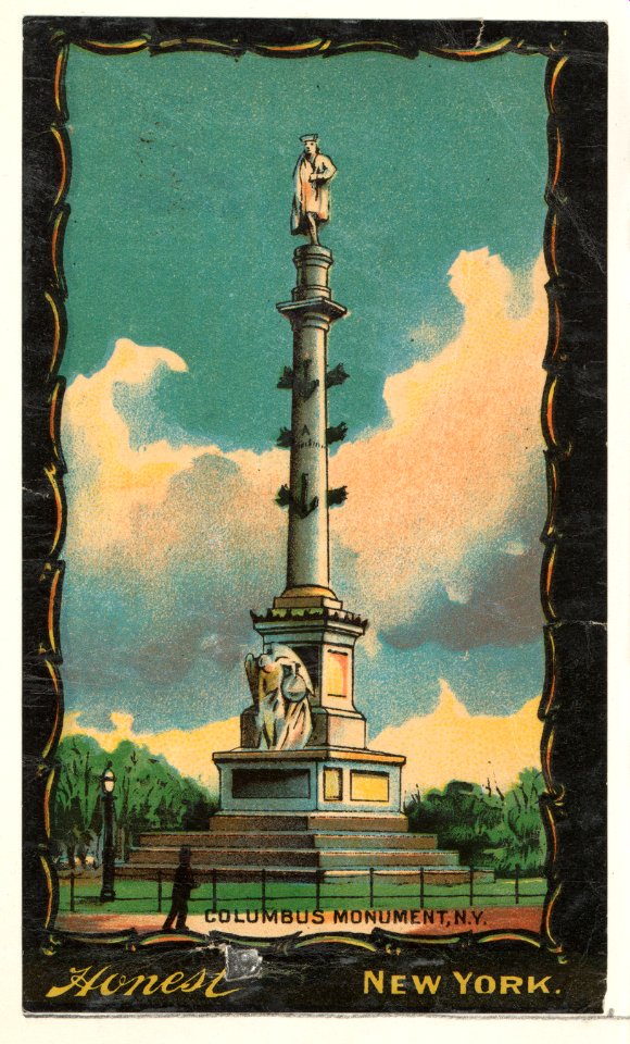 Columbus Monument, New York, from the Transparencies series (N137) issued by W. Duke, Sons & Co. to promote Honest Long Cut Tobacco MET DP865651