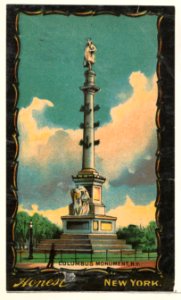 Columbus Monument, New York, from the Transparencies series (N137) issued by W. Duke, Sons & Co. to promote Honest Long Cut Tobacco MET DP865651. Free illustration for personal and commercial use.