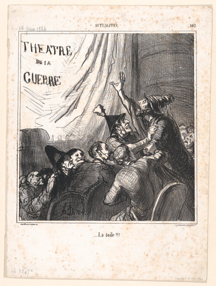 Curtain!!!, from 'News of the day,' published in Le Charivari, June 16, 1866 MET DP877521