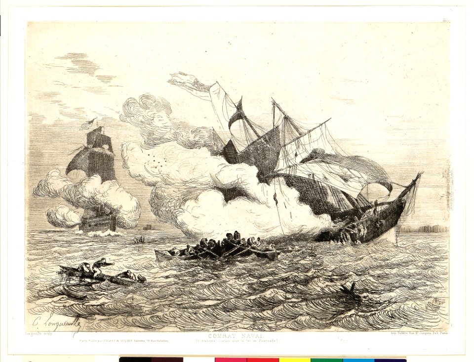 Combat Naval (L'Alabama coulant sous le feu de Kearsage) MET 23D 025R7M