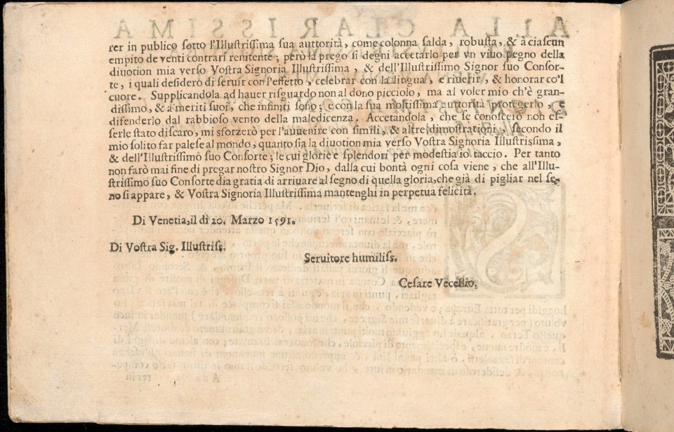 Corona delle Nobile et Virtuose Donne, Libro Terzo, page 2 (verso) MET DP362439