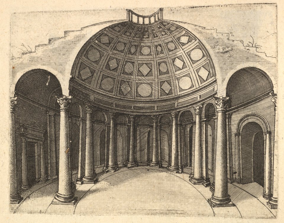 Cross-Section of Round Temple -Pinaculu Termar-, from the series 'Ruinarum variarum fabricarum delineationes pictoribus caeterisque id genus artificibus multum utiles' MET DP823057