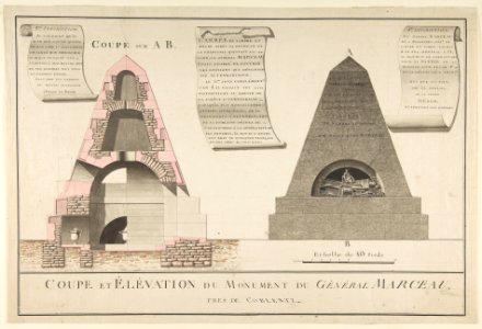 Cross-Section and Elevation of the Funeral Monument for General François Séverin Marceau (1769-1796) MET DP812519