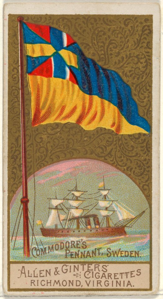 Commodore's Pennant, Sweden, from the Naval Flags series (N17) for Allen & Ginter Cigarettes Brands MET DP834939