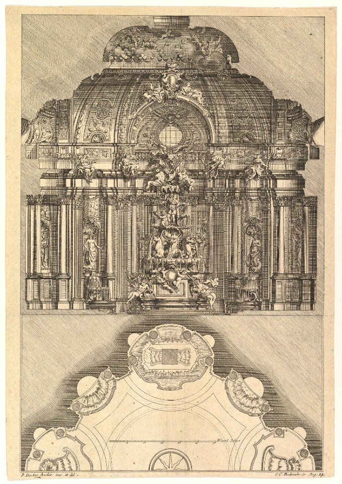 Cross-section and Floorplan of an Indoor Grotto MET DP828553
