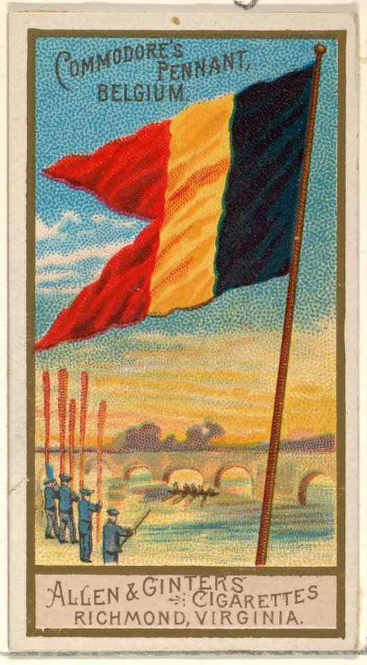 Commodore's Pennant, Belgium, from the Naval Flags series (N17) for Allen & Ginter Cigarettes Brands MET DP834903