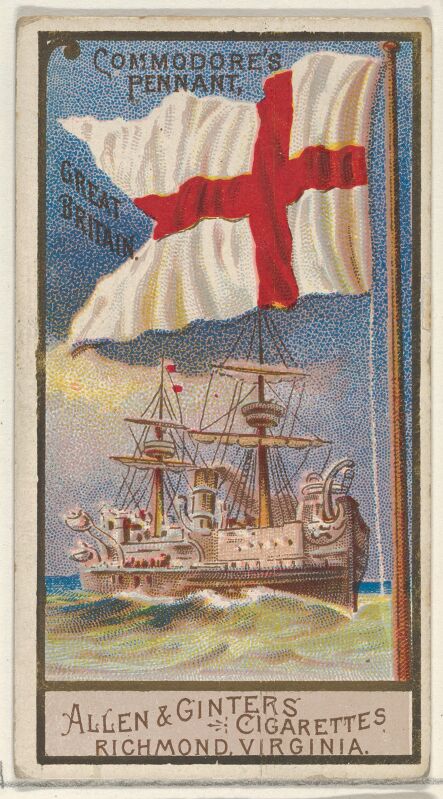 Commodore's Pennant, Great Britain, from the Naval Flags series (N17) for Allen & Ginter Cigarettes Brands MET DP834921