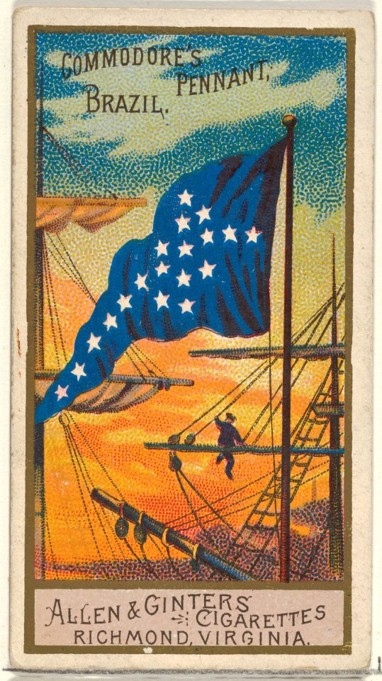 Commodore's Pennant, Brazil, from the Naval Flags series (N17) for Allen & Ginter Cigarettes Brands MET DP834905