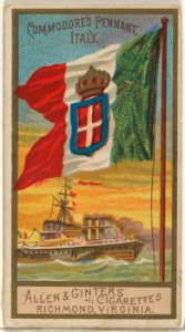 Commodore's Pennant, Italy, from the Naval Flags series (N17) for Allen & Ginter Cigarettes Brands MET DP834924