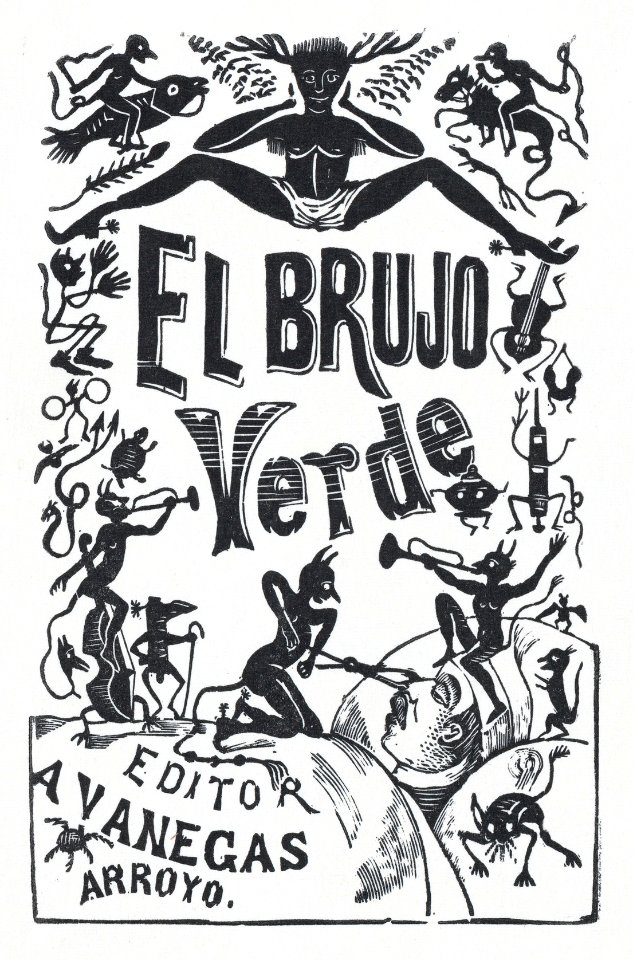 Demons troubling a sick man in bed, illustration for 'El Brujo Verde (The Green Magician)' edited by Antonio Vanegas Arroyo MET DP874476