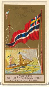 Commodore's Pennant, Norway, from the Naval Flags series (N17) for Allen & Ginter Cigarettes Brands MET DP834931