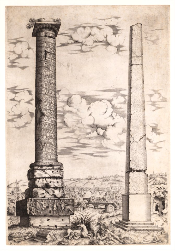 Column of Antoninus and a Roman Obelisk MET DP163380