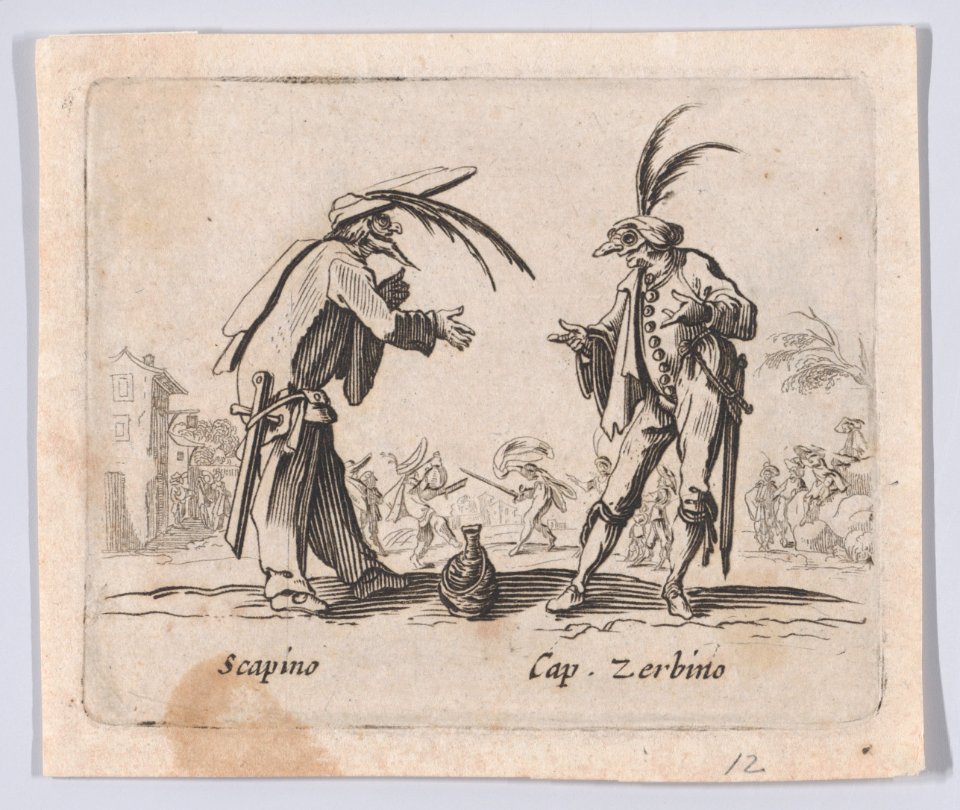 Copy of Scapino and Capitano Zerbino, from Balli di Sfessania (Dance of Sfessania) Met DP890480