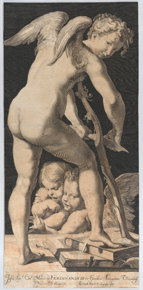 Cupid sharpening his bow Met DP885717