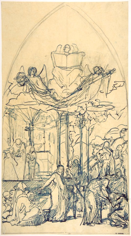 Composition Study with Figures Distributing Bread MET DP807360