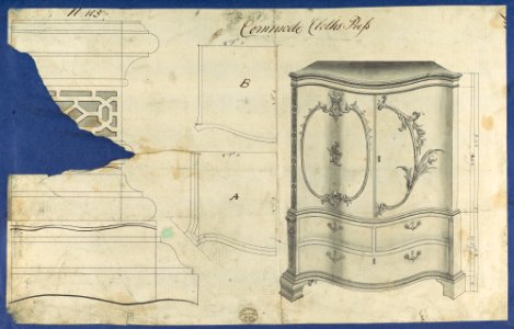 Commode Clothes Press, from Chippendale Drawings, Vol. II MET DP118220