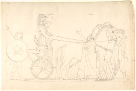 Composition from the Tragedies of Aeschylus, plate 17 (recto); Goddess Statue from the Suppliants, plate 7 (verso) MET DP804210
